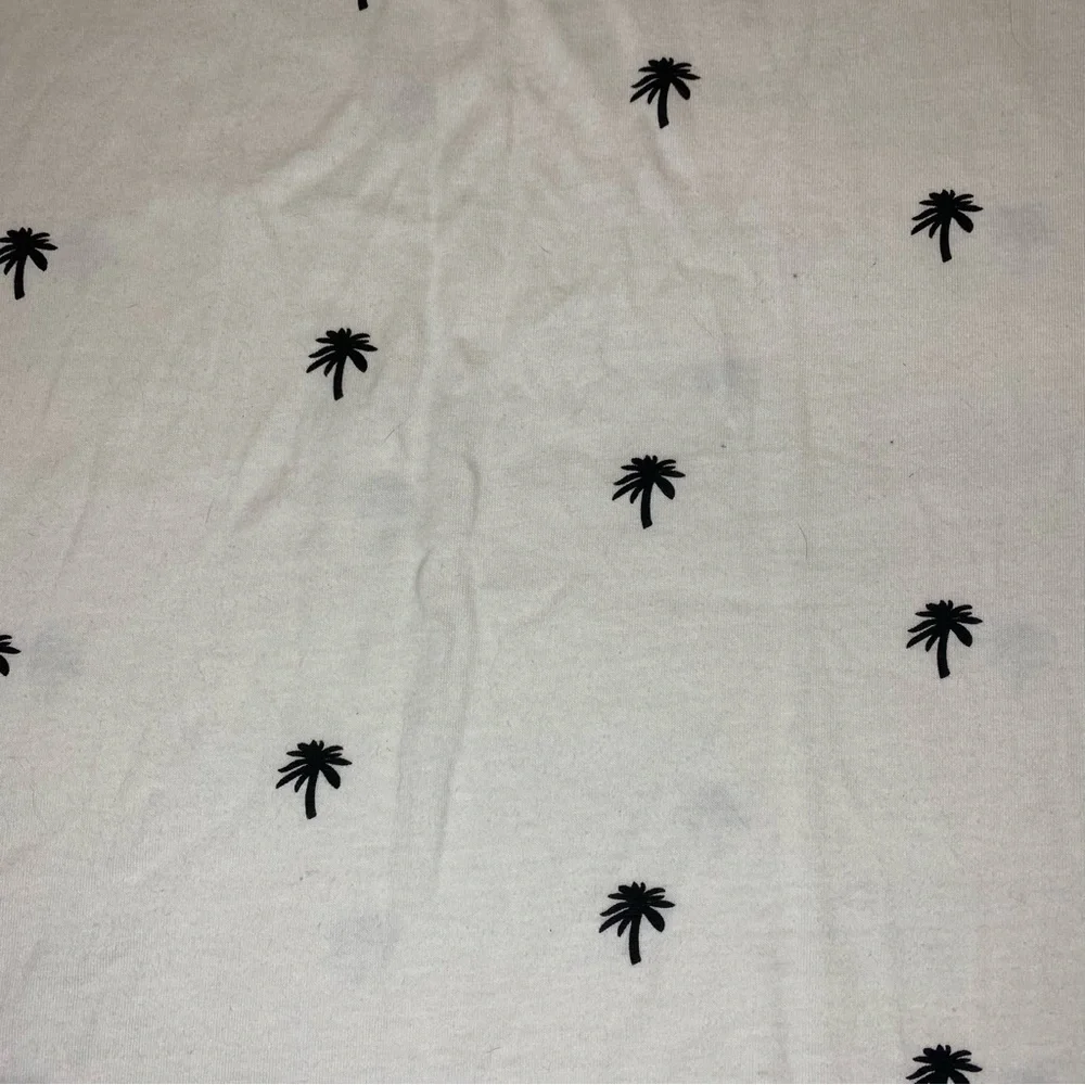Denim & Flower Ricky Singh White Palm Tree Pattern Men’s‎ Tshirt Sz L